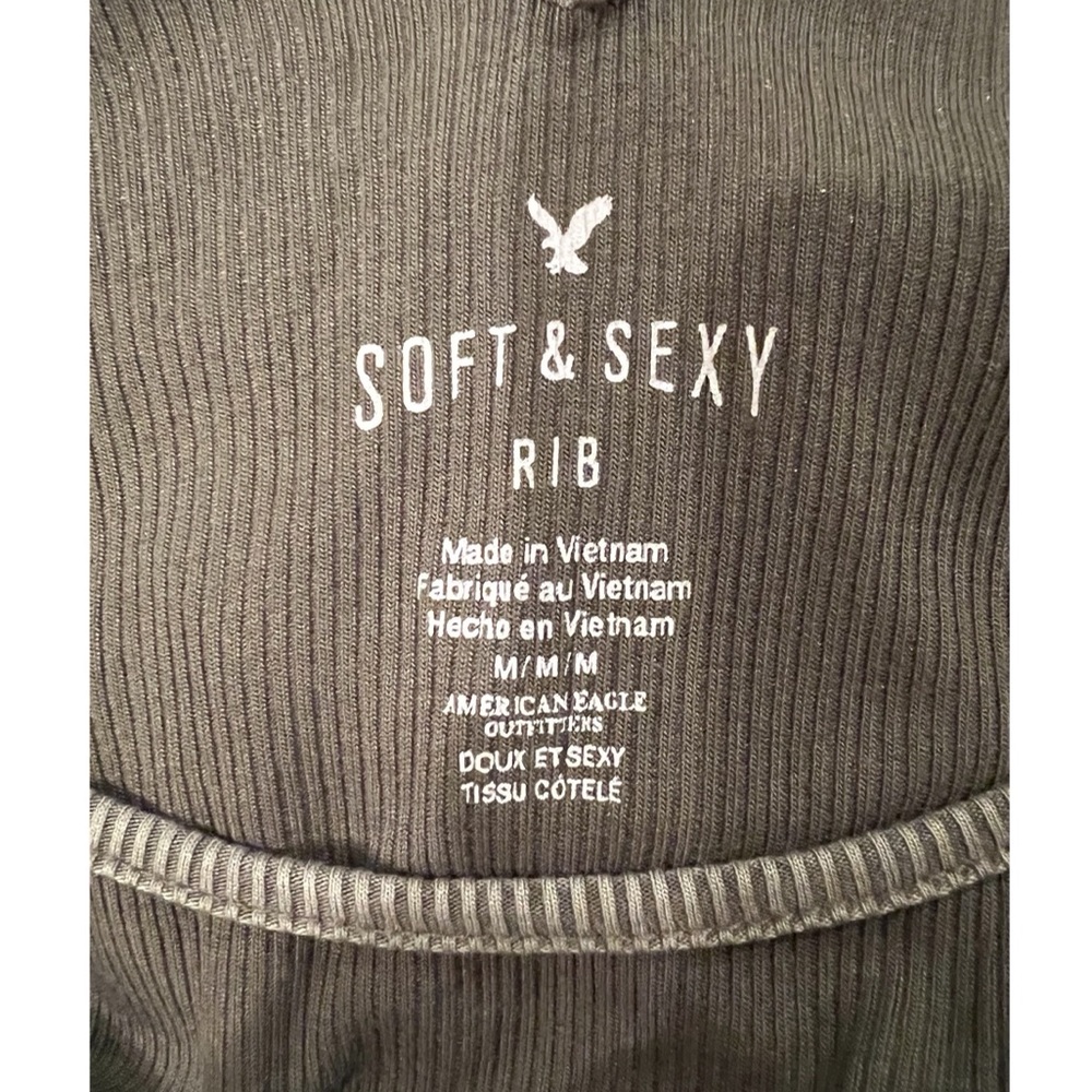 AEO S&S Green Rib Tank Top - Picture 3 of 3